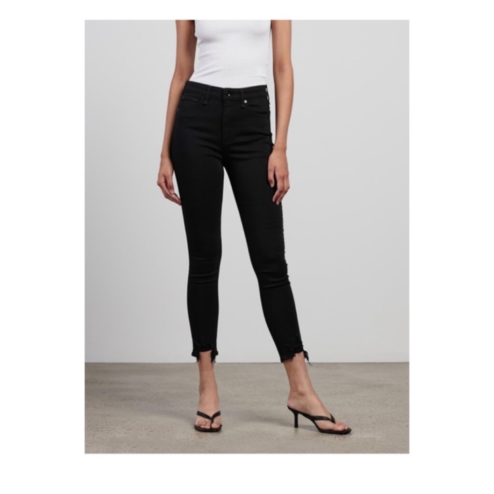 New! RAG & BONE Nina High Rise Distressed Hem Skinny Jeans - Picture 2 of 9